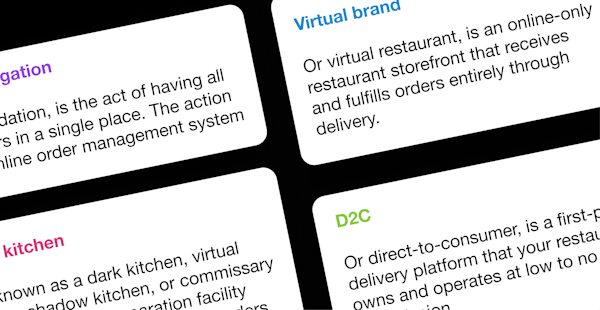Image of definitions of restaurant terms